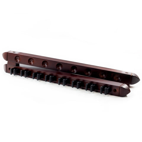 The Roman 8 Cue Wall Rack Mahogany