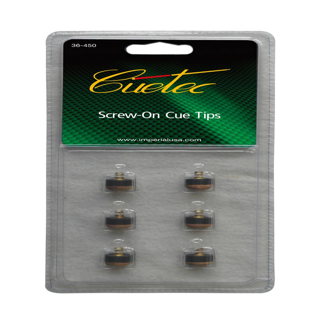 The Cuetec Screw On Cue Tip 6 Pack