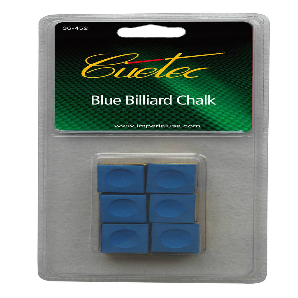 The Cuetec Blue Billiard Chalk 6 Pack